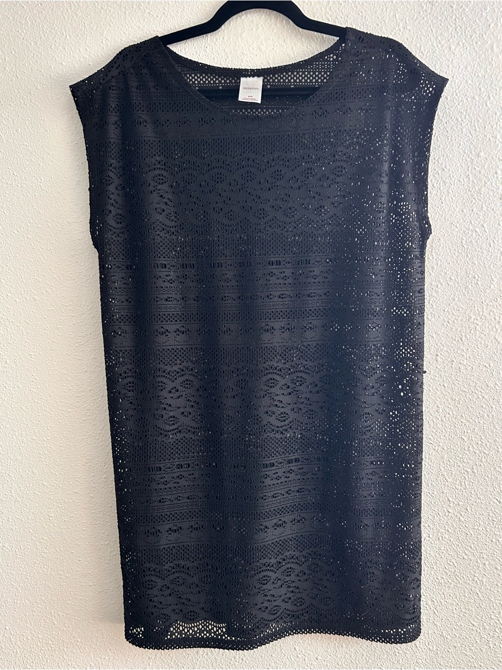Merona Black Crochet Sleeveless Tunic